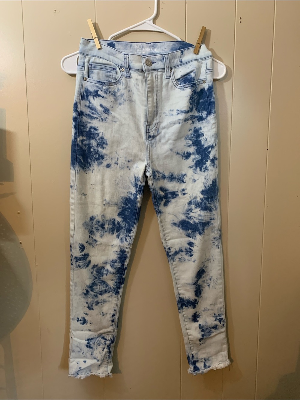 Women’s Tie-Dye High-Rise cropped Jeans - Blue/White